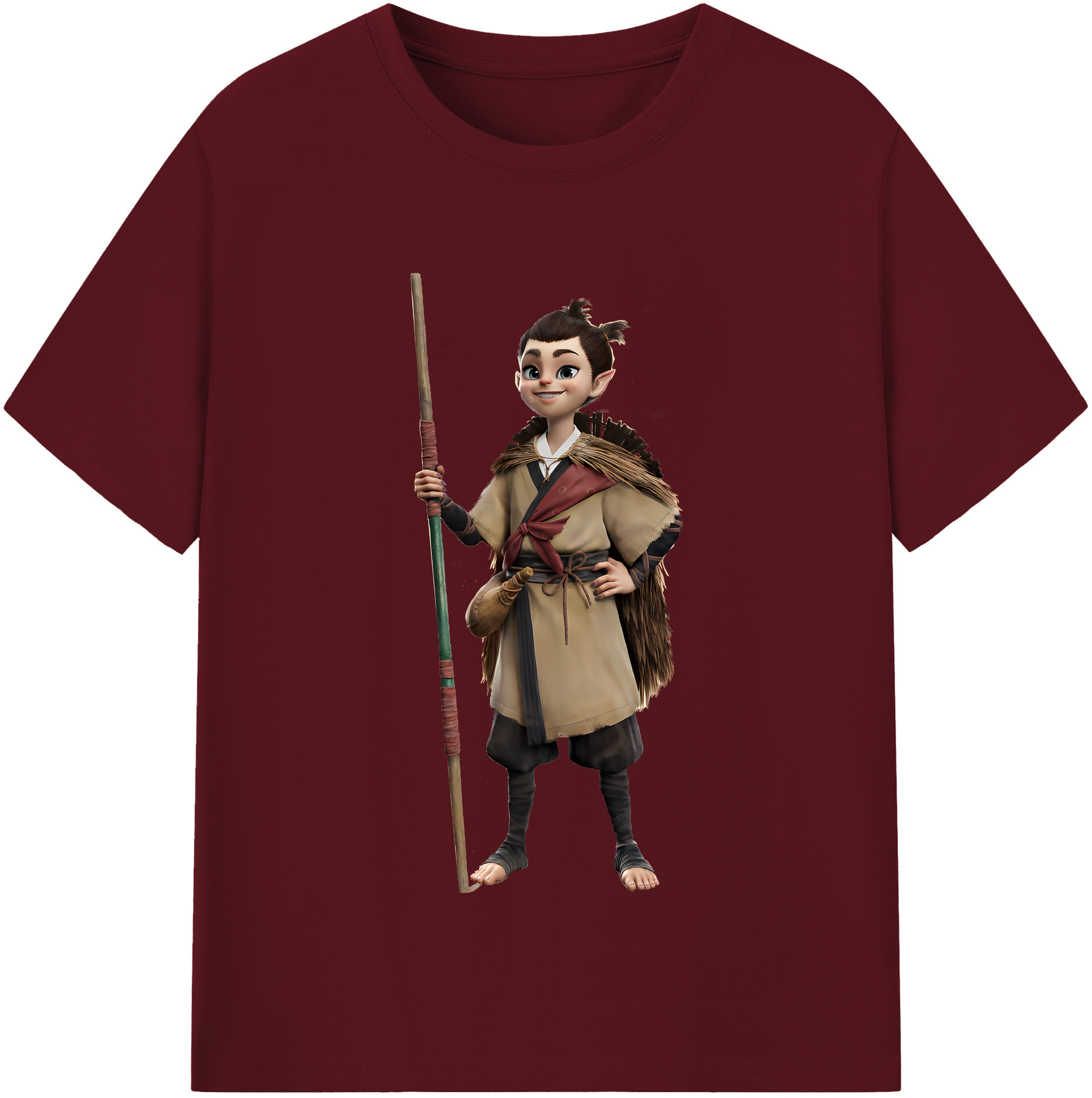 （画像用） Ne Zha 2 ナタ 魔童の大暴れ 綿100％半袖Tシャツ（フロントプリント）